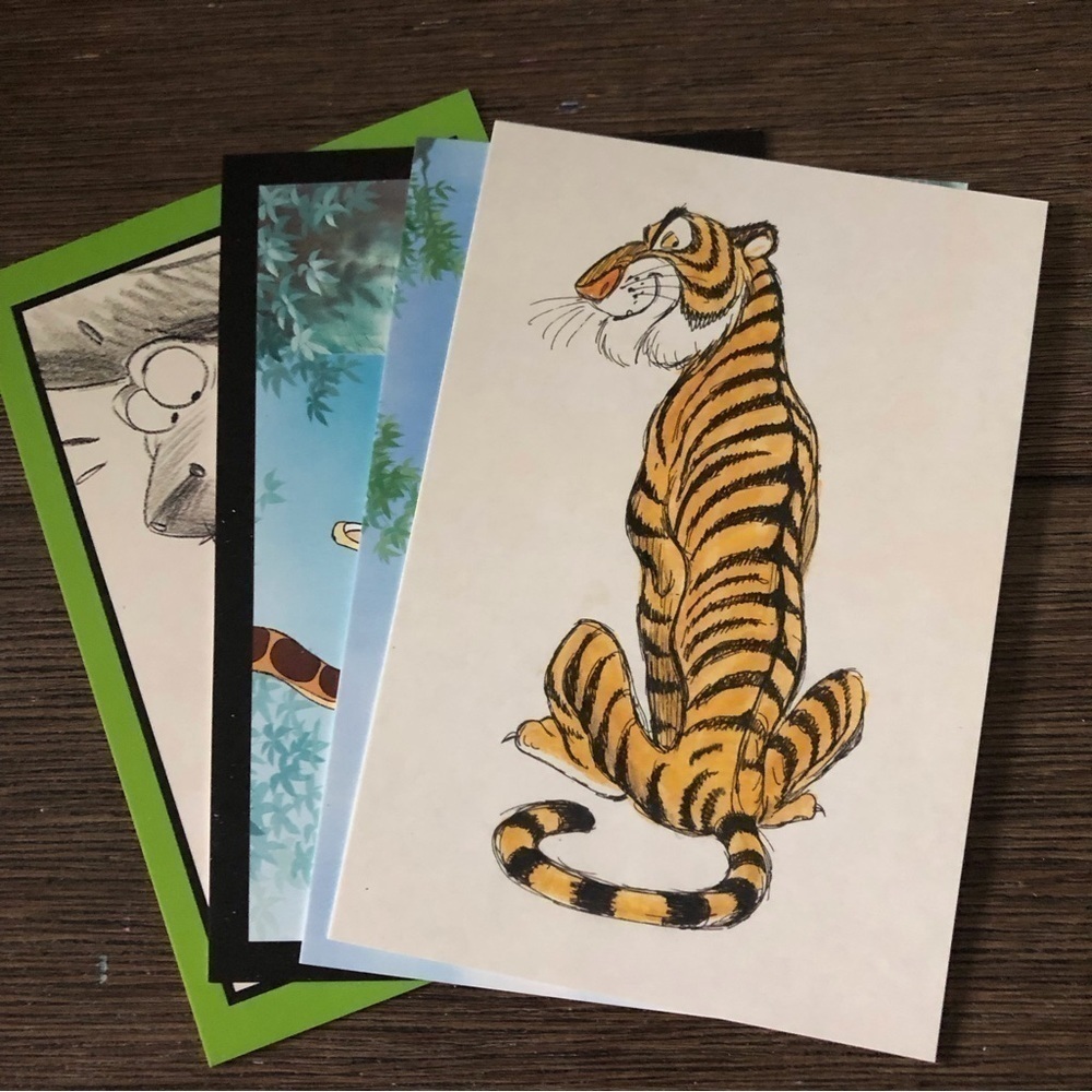 Disney Villains Postcards: The Jungle: Shere Khan and Kaa Book 4 pack.